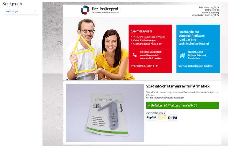 eBay Vorlage für JTL-Wawi