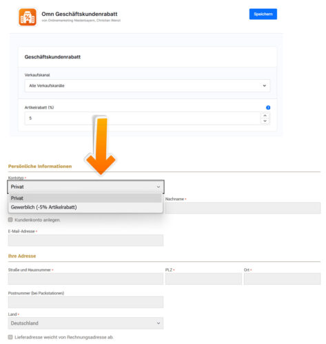 Shopware 6 Plugin: Geschäftskundenrabatt