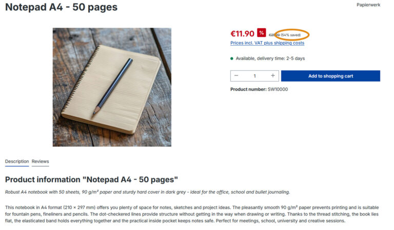 Shopware 6 Rabatt runden